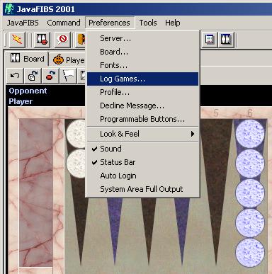 JavaFIBS2001: Preferences